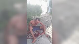 Brazilian thief suffers mental breakdown after his face is brutally mutilated by a pi