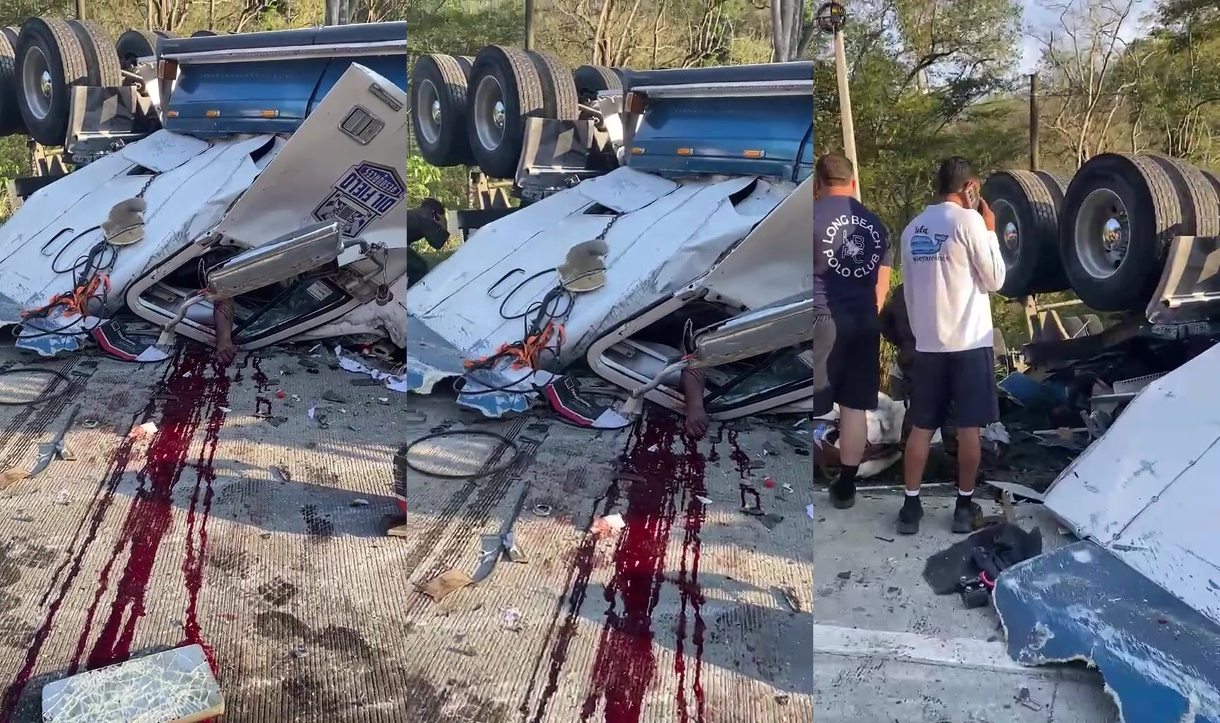 Big rig flips injuring several