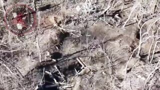 Ukrat blows his leg with his own mine.