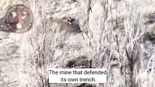 Ukrat blows his leg with his own mine.