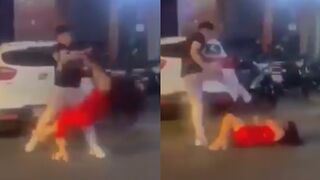 Woman Brutalized By BF Outside The Night Club In Peru
