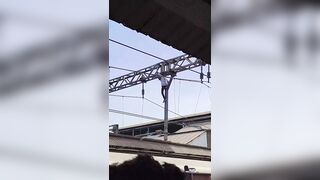 Man Climbs On Electricity Pole And Gets Electrocuted (Another Angle)