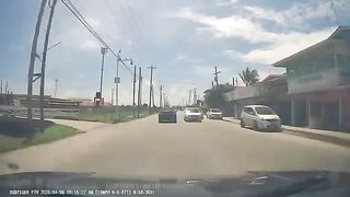 Terrifying Dashcam Captures Motorcycle Impacting Car at Blazing Speed