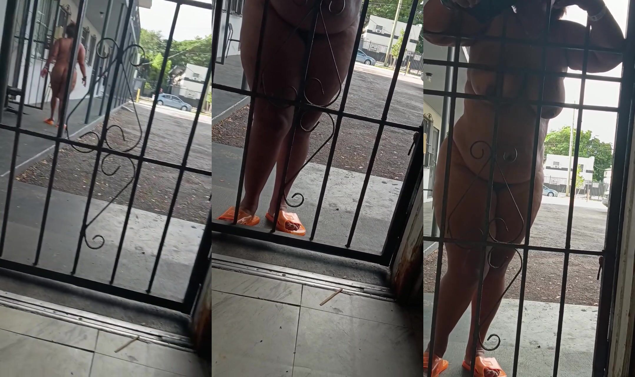 Naked smoker wants in!