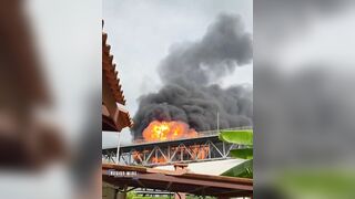 Huge explosion near Bridge of the Americas in Panama after tanker truck catches fire