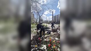 The aftermath of the Russian KAB bomb on the outskirts of Kherson