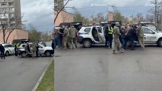 The second capital of "free Europe" is Kyiv. A man who went outside with a dog was
