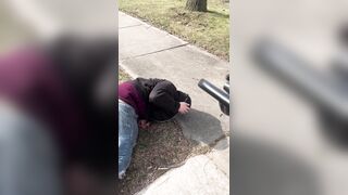 Dude tried to walk off with a lawn mower like nobody was gonna notice