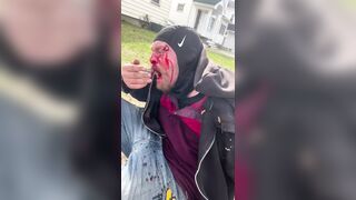 Dude tried to walk off with a lawn mower like nobody was gonna notice