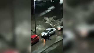 Conflict and brutal beating of a man in the city of Azin