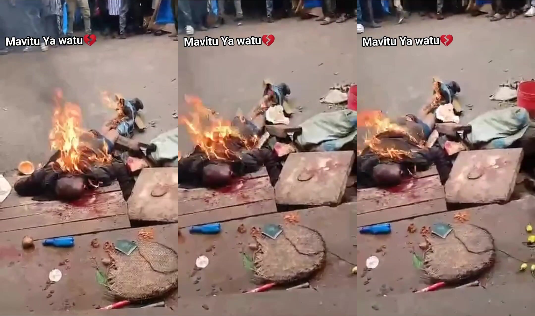 Thief burned alive!