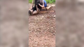 Four Women Get Into A Wild Fight In The Mud And Boobs Pop Out