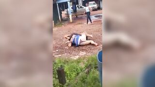 Four Women Get Into A Wild Fight In The Mud And Boobs Pop Out