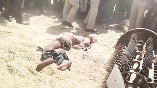 Another view of man who died by thresher