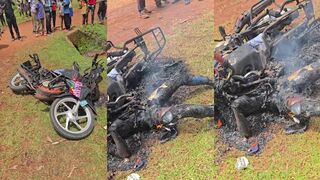Burned alive in moto accident