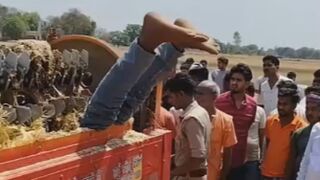 Farm Worker Killed In Thresher {More Angles}