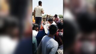 Farm Worker Killed In Thresher {More Angles}