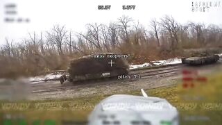 Ukrainian tanker with no survival instinct.