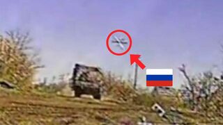 Lancet attack on Ukrainian troops' vehicle.