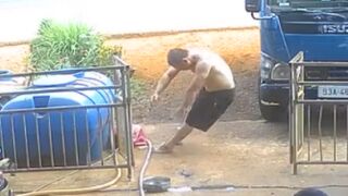 Man Gets Electrocuted By Live Cable, Lucky To Be Alive