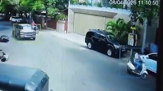 High-Speed Car Crashes Into Scooter, Driver Flees Leaving Rider Seriously Injured