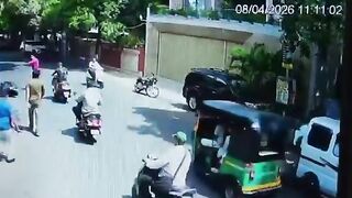 High-Speed Car Crashes Into Scooter, Driver Flees Leaving Rider Seriously Injured