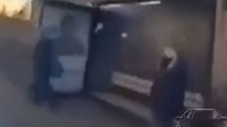 Car hits woman at bus stop