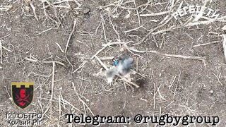 Russian soldier violently loses his manhood and his life from a drone strike.