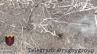 Russian soldier violently loses his manhood and his life from a drone strike.