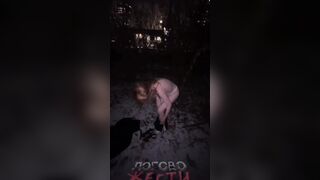 Russian Girl Thief Stripped And Beaten.