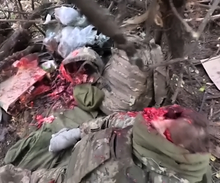 The UA soldier pretended to be dead until the Orc finished him off