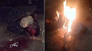Criminal Tries to Rob Taxi Driver, Captured by Angry Mob, Beaten and Burned to Death
