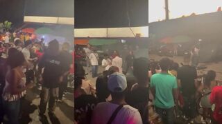 Man stabbed and bleeding during  knife fight in Colombia