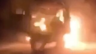 First-person view of a UA drone attack on a van with Orcs