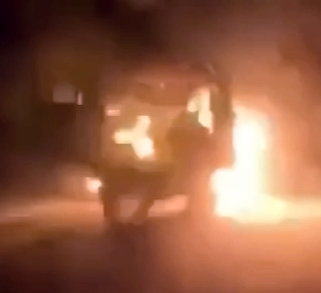 First-person view of a UA drone attack on a van with Orcs