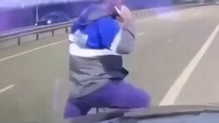 Woman driver hits man on highway