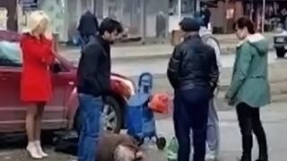 Driver hits elderly woman near bus stop