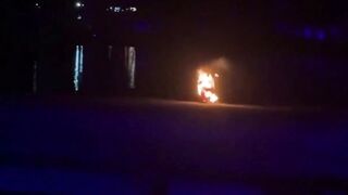 Horror moment dancer is engulfed in flames & sprints for her life