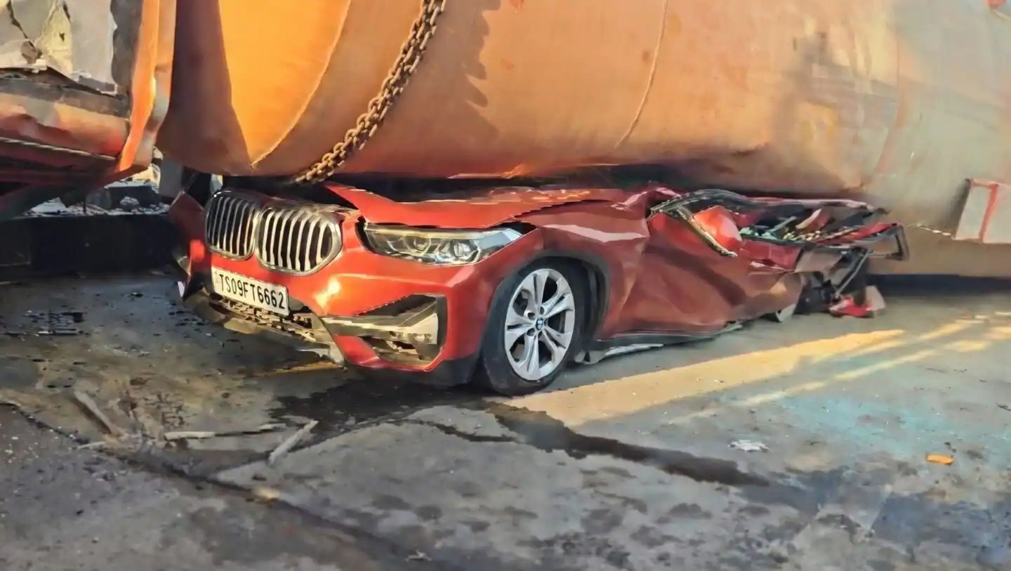 Hyderabad Advocate Killed as Tanker Overturns on BMW (CCTV & Aftermath)