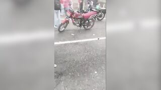 Aftermath Of Collision Between Two Motorcycles In Venezuela