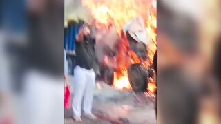 Two Drivers Burned Alive Trucks Collide Head-On in Bodies Charred Beyond Recognition