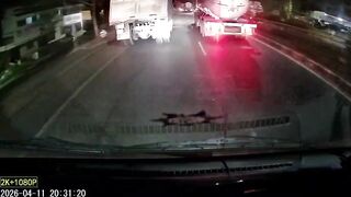 Motorcyclist Smashed from Behind Then Crushed Under Lorry in Brutal Night Crash