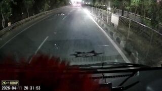 Motorcyclist Smashed from Behind Then Crushed Under Lorry in Brutal Night Crash