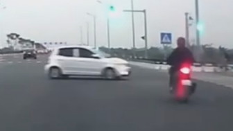 Motorcyclist T-Bones A Turning Car, Left Seriously Injured