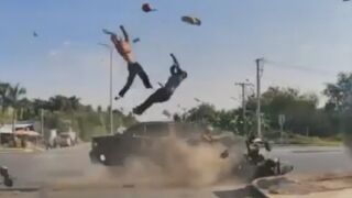 Motorcyclists Sent Flying, One Dies