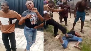 Woman Caught Stealing in the Neighborhood is Captured and Beaten by Angry Residents