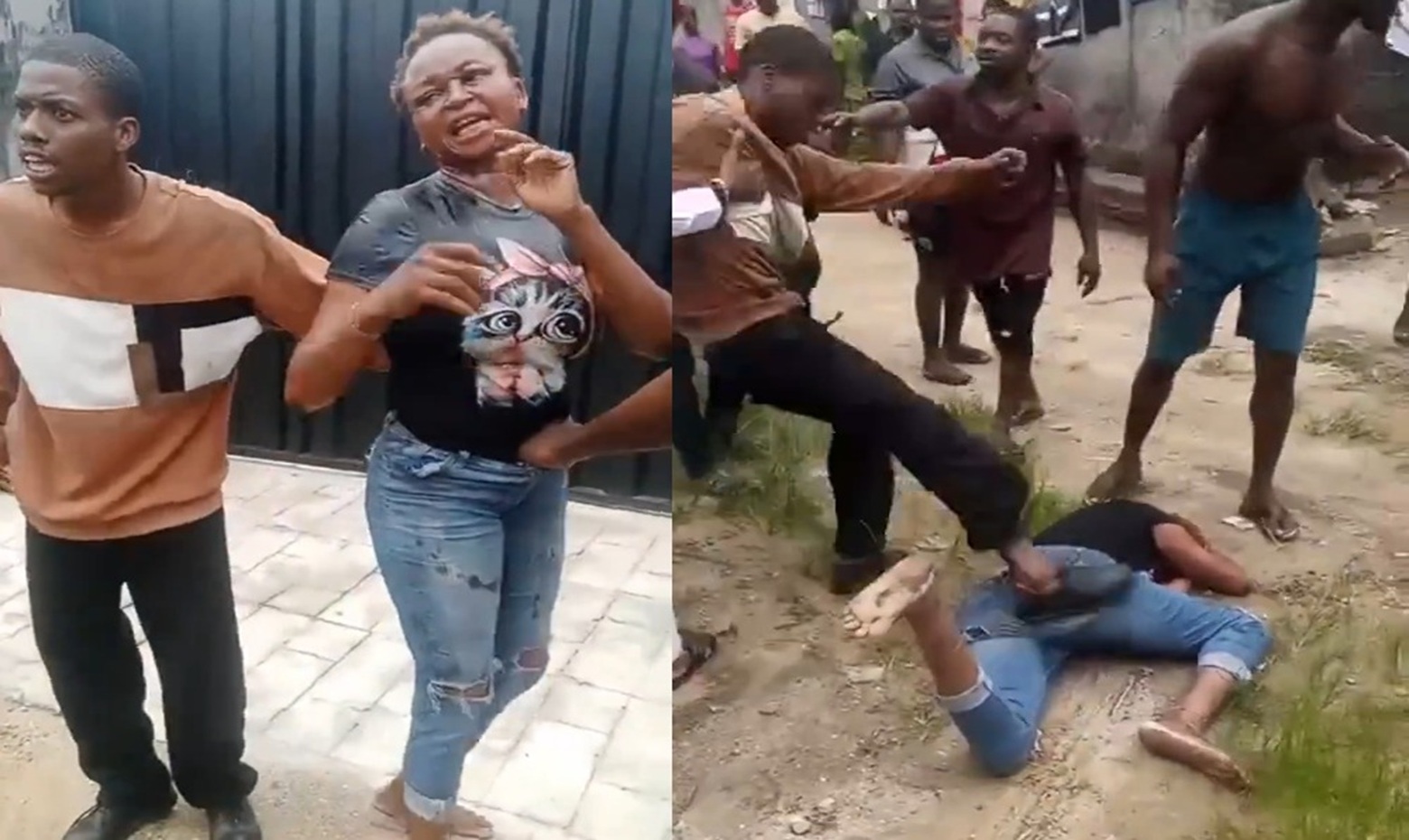 Woman Caught Stealing in the Neighborhood is Captured and Beaten by Angry Residents