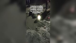 Caught Thief: Tied Up, Face-Down in Mud, Pounded by Machete Blade