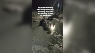 Caught Thief: Tied Up, Face-Down in Mud, Pounded by Machete Blade