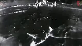 UA drone with thermal camera attacks a crowd of Orcs